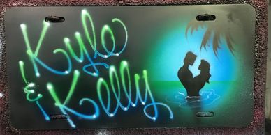 Custom CAR TAGS.  I airbrush so called "License Plates" to put on your car. Aluminum metal, painted.