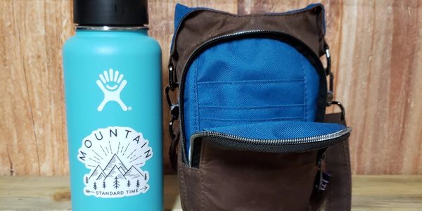 This is an H2OGo bag made from waxed canvas and waterproof canvas.