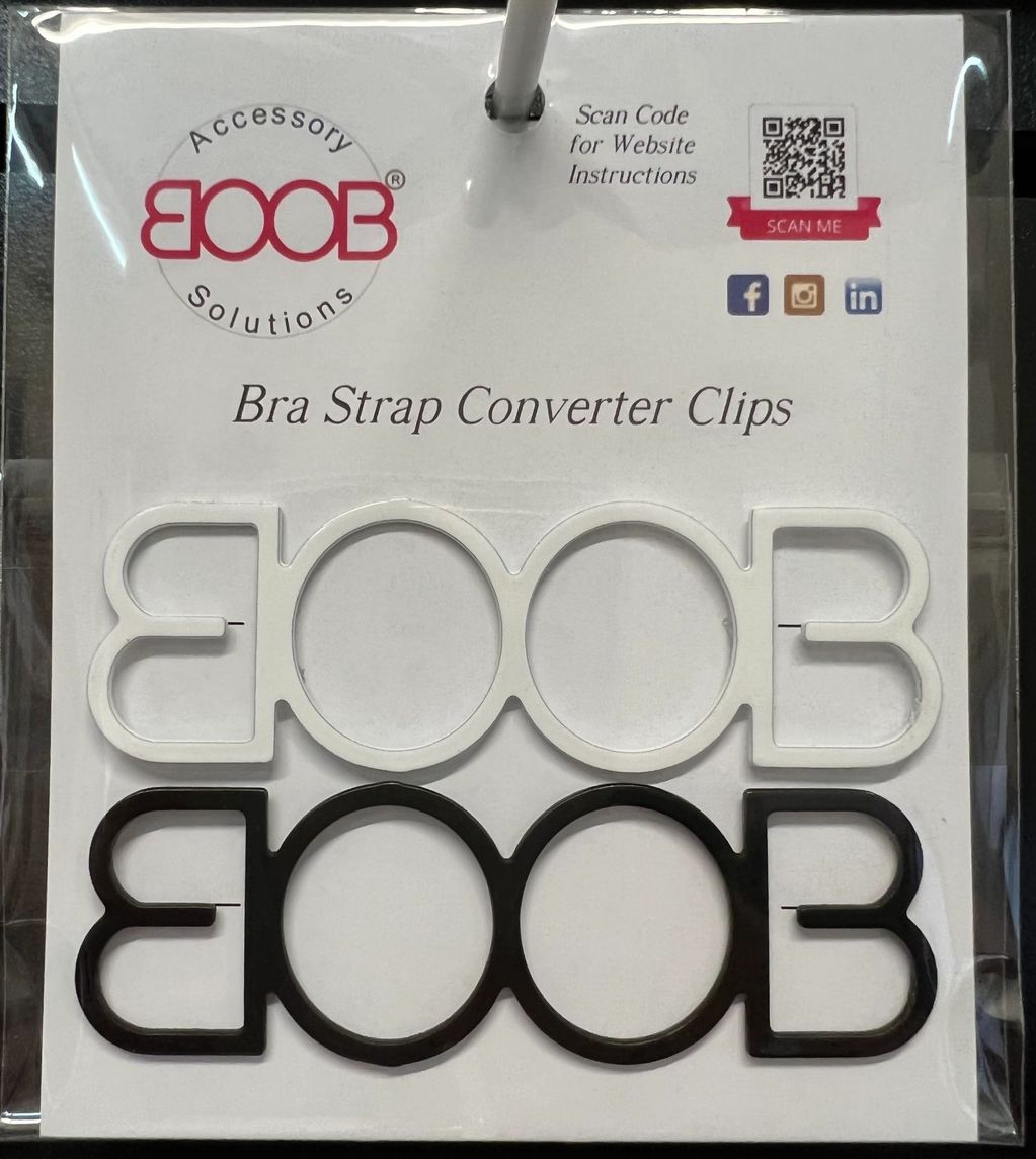 White & Black BOOB Bra Strap Converter Fashion Accessory Clips