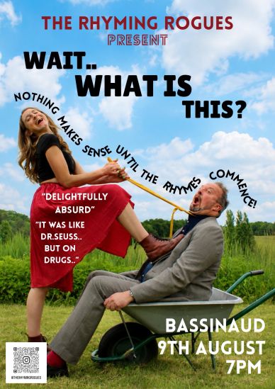 The Rhyming Rogues present a whimsical performance titled 'Wait.. What is This?'
