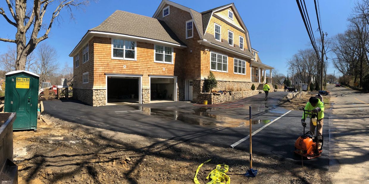 All American Paving Crew At Work - Residential Driveway - Stamford CT