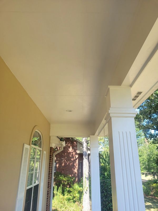 Beautiful House Wash in Castlewoods Subdivision Brandon MS. The Stucco and Widows Shine Pretty Again