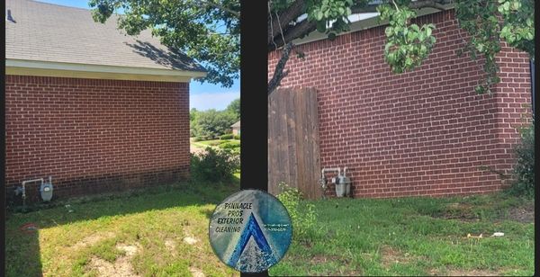 Exterior brick cleaning in Brandon MS. Castlewoods subdivision. 