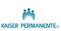 Kaiser Permanente logo with blue text and graphic.