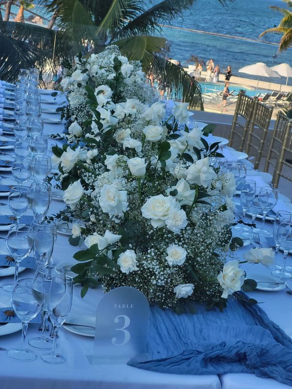 white table setting for a wedding