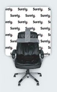 chair logo backwall, custom logo backwall, chair logo graphic