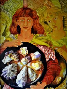 angels, acrylic,summer painting