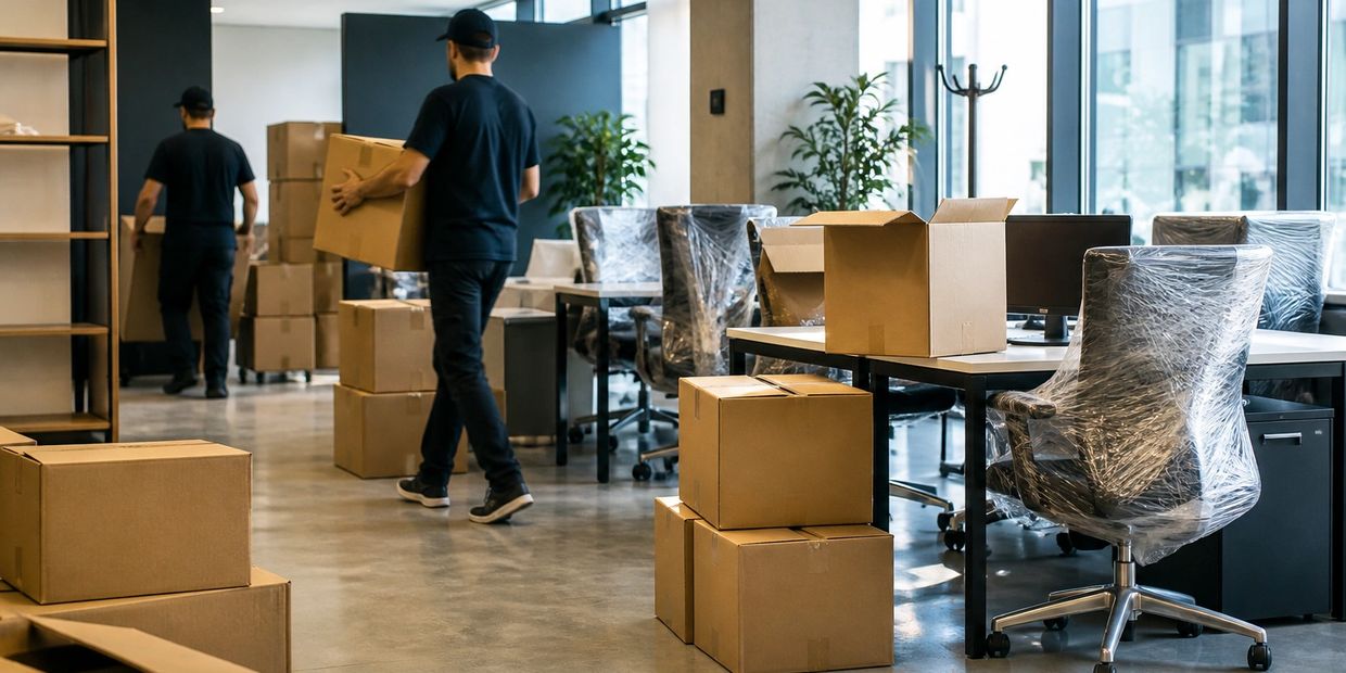 Andy Anderson movers relocating office furniture and boxes – commercial moving Fayetteville, NC