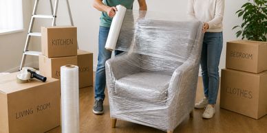 Stretch wrap for protecting furniture during local moves