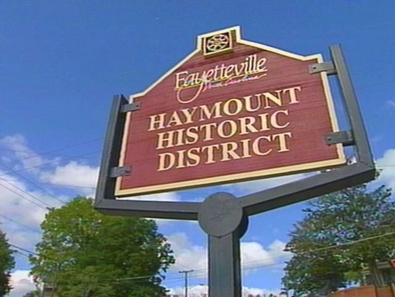 Haymount Historic District sign in Fayetteville NC – Andy Anderson Moving Co. serves this area
