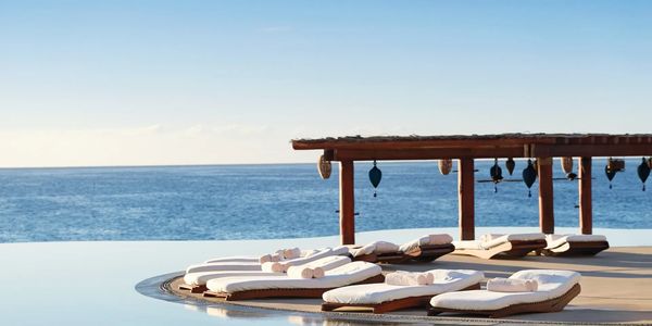Pool resort with ocean view