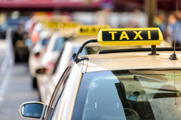 Taxi waiting at a taxi stand