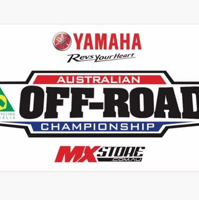 Logo for the Australian Off-Road Championship sponsored by Yamaha and MXstore.