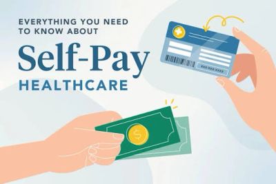 Illustration about self-pay healthcare with money and card.