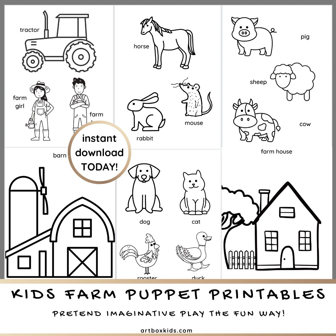 Kids Farm Puppet Printables | Kids Parents Teachers Homeschool Daycare ...