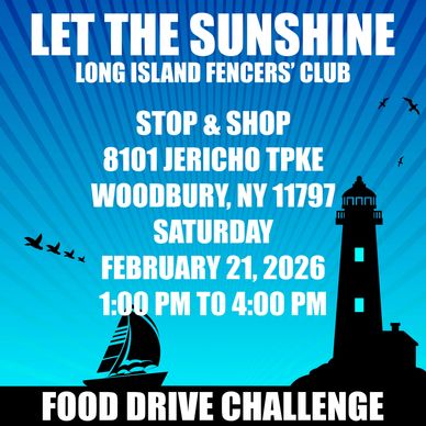 Long Island Fencers Club, Senior Citizen Food Drive, Long Island Cares, Ambassador Lillianna McEvoy