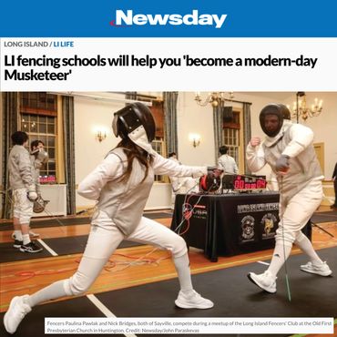 Long Island Fencers Club, Newsday, Adult Fencing, Nicholas Bridges, Paulina Pawlak, 
