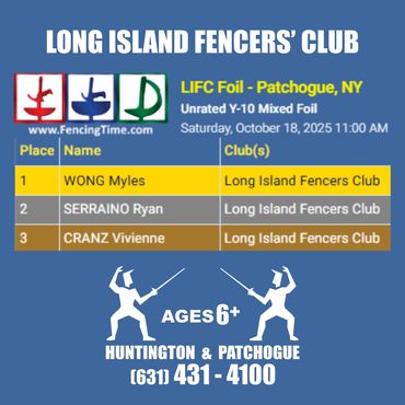 Long Island Fencers Club, Youth Fencing Tournament, USA Fencing, Fencing Time Live, Askfred.net