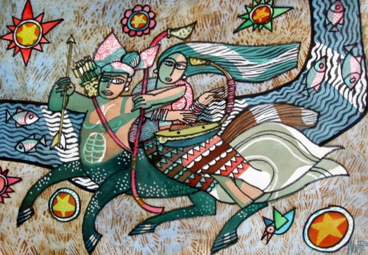 Sagittarius the Hunter, Win Pe, 2010, Watercolor, 14 x 20 inches