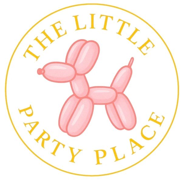 Logo with a pink balloon dog and yellow text.