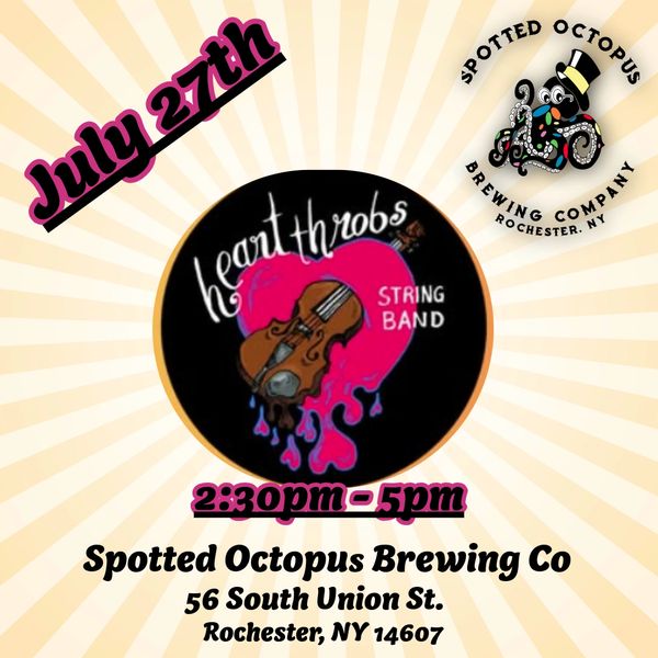 Heartthrobs String Band live at Spotted Octopus Brewing Co. on July 27th, 2:30-5pm.