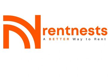 Logo of Rentnests with orange text and design.