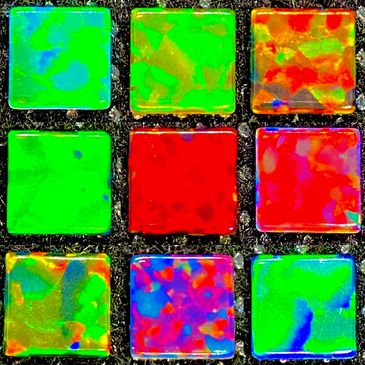 Square Flat opals from 3mm - 10mm in 13 different colors