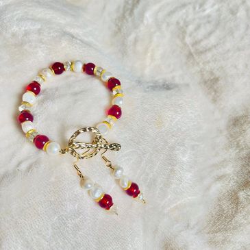 Garnet Bangle Bracelet