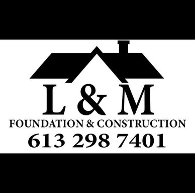 Logo for L&amp;M Foundation &amp; Construction with contact number.