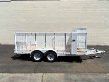 White Landscape Trailer by Crocker Manufacturing. 