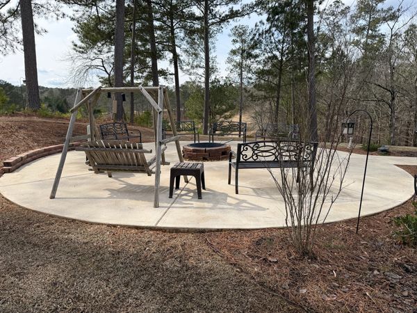 Concrete patio after professional pressure washing in Jones County GA