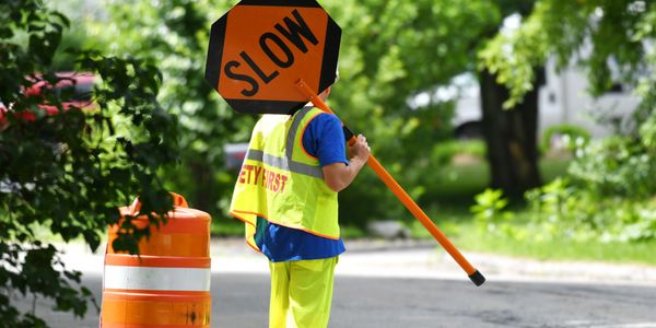 This wisconsin flagger received his wisconsin flagger certification online for wisconsin work zones