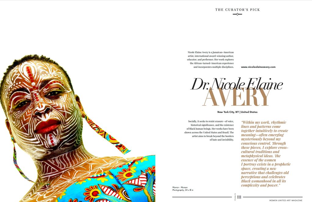 Two page spread in art magazine
