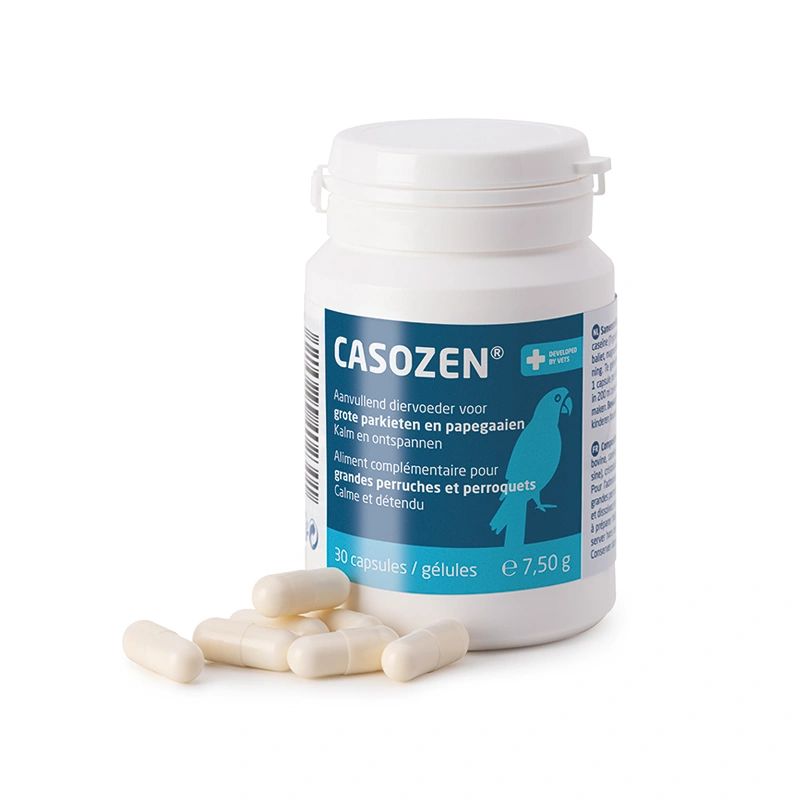 Casozen 30 capsules for large parrots, african greys, and macaws anti anxiety Europe