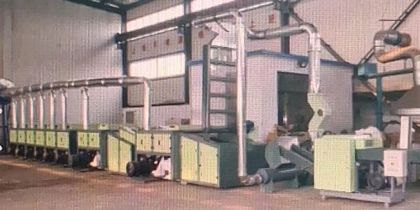 Industrial machinery inside a factory.