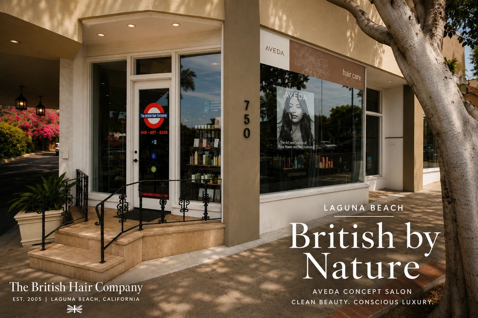 The British Hair Company Shop Front in Laguna Beach California Aveda Concept Salon