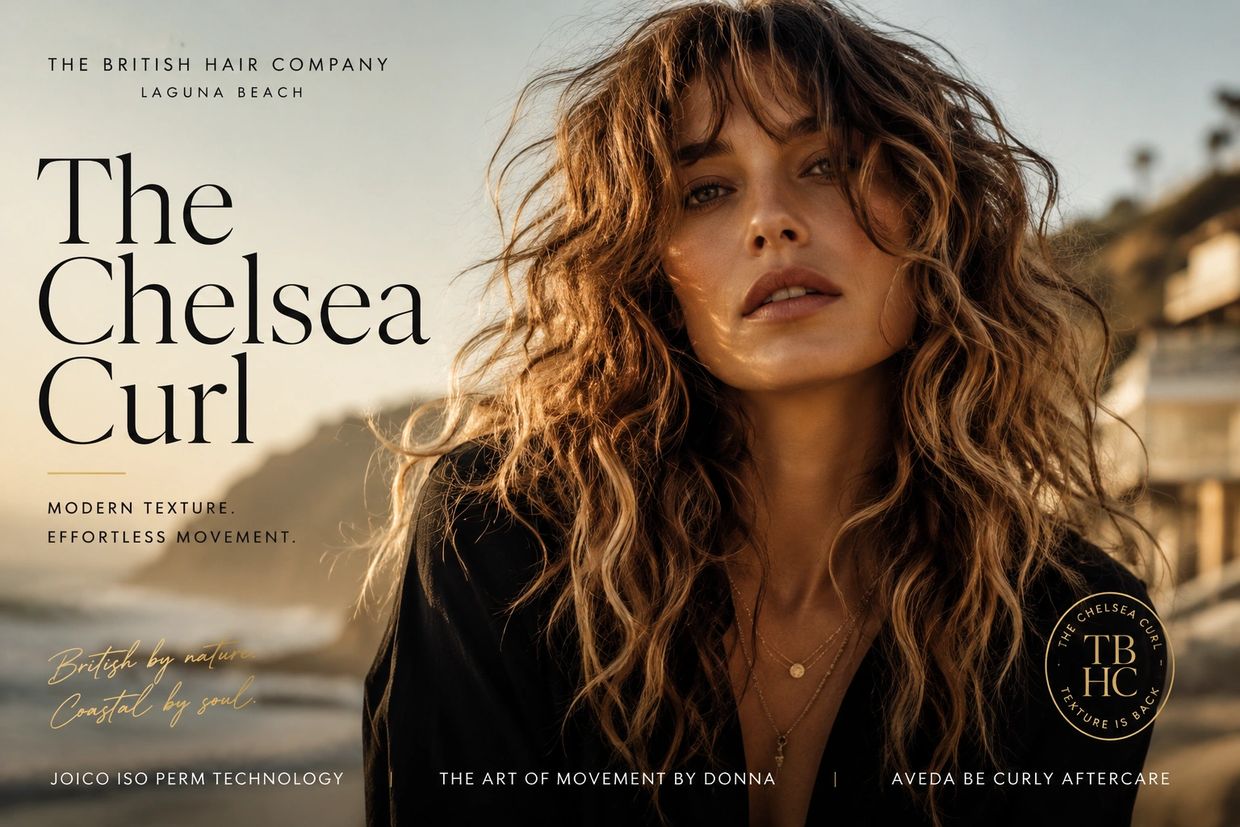 Chelsea Curl Perm soft modern curls, beach-wave texture, and shag-inspired layering