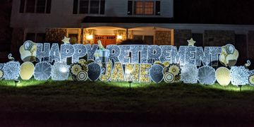 Happy Retirement lawn sign, Happy Retirement yard greeting, Happy Retirement yard card, Bucks County