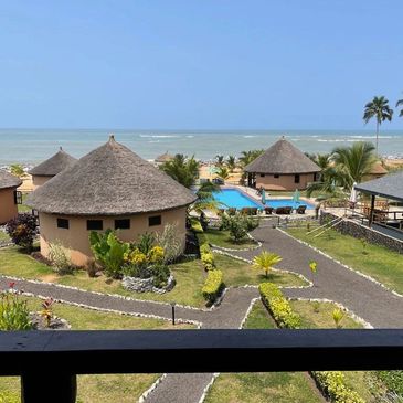 A beautiful view of the huts near the beach