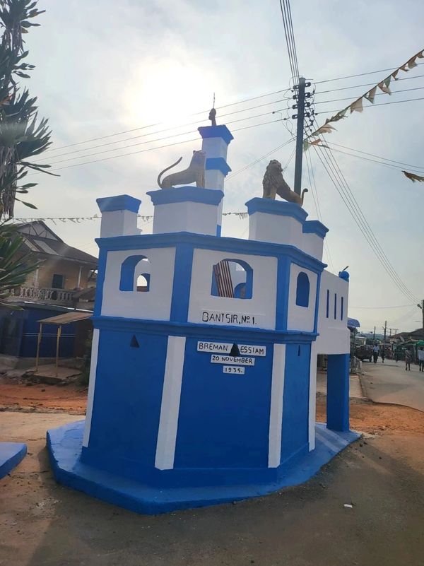 A blue color play castle for children 