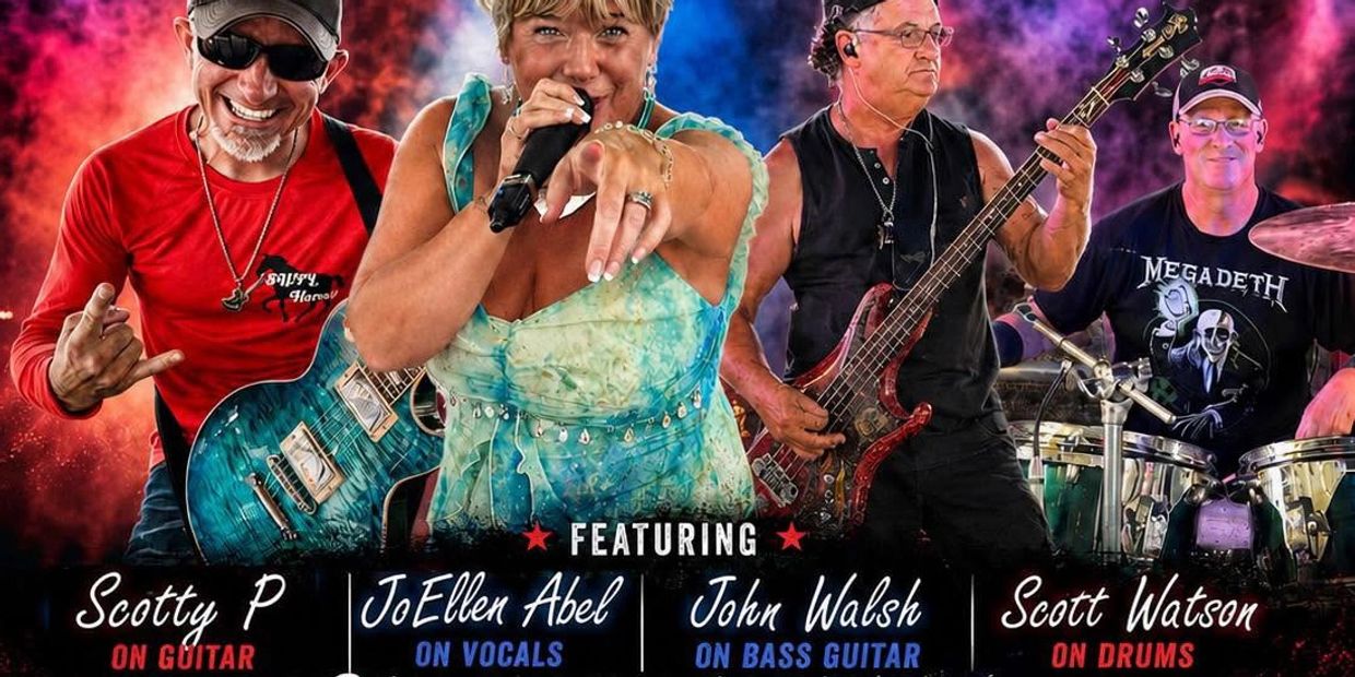A lively band featuring Scotty P, JoEllen Abel, John Walsh, and Scott Watson.