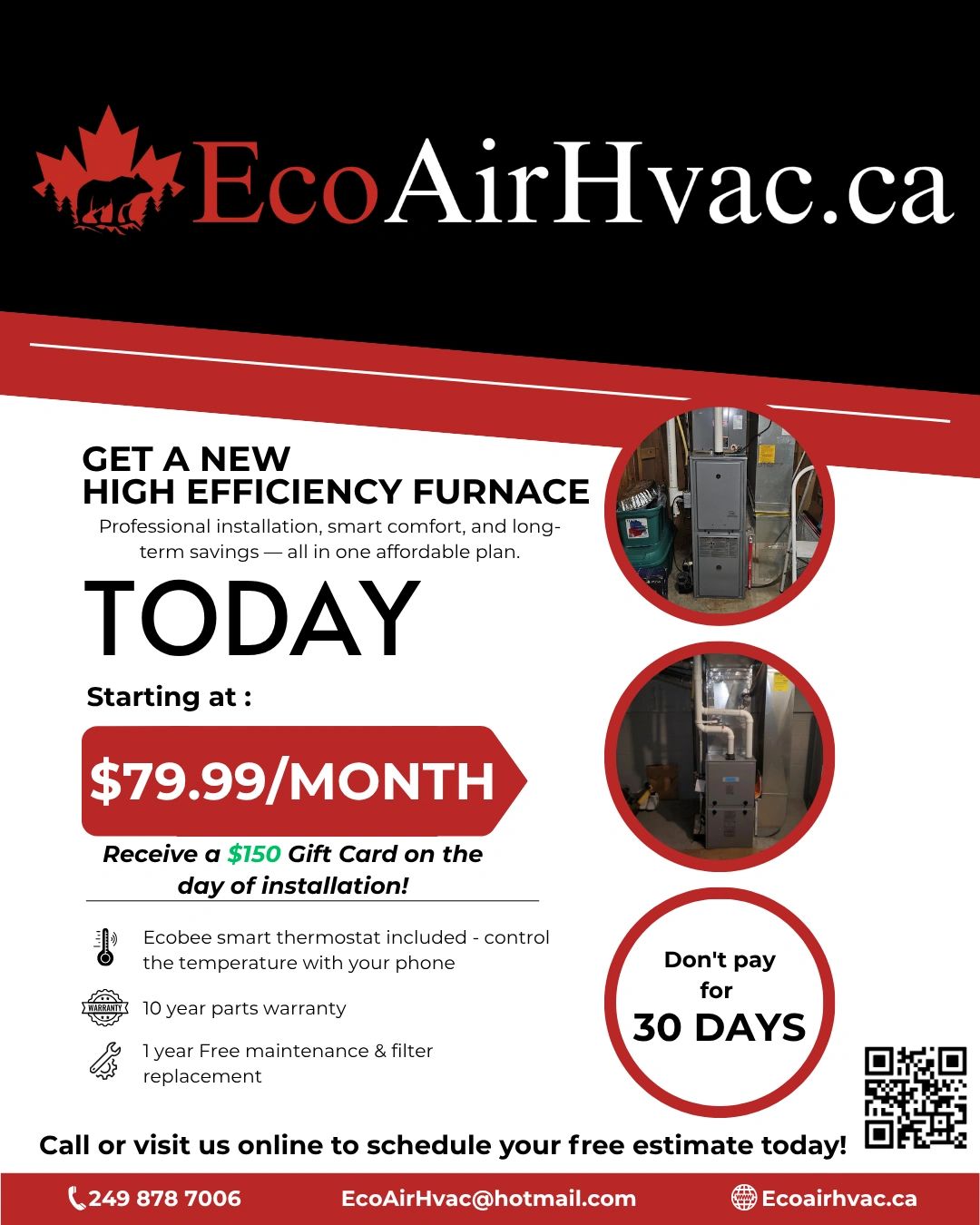 Seasonal furnace offer starting at $79.99