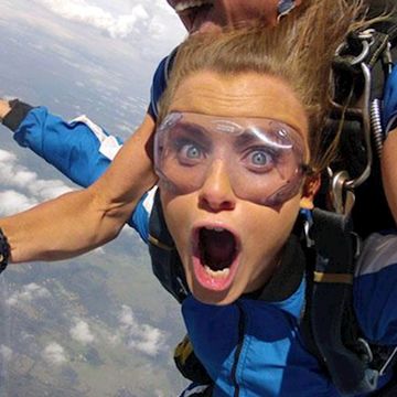 Skydiver free falling