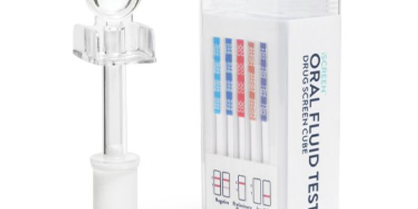 Oral fluid drug screen test kit with swabs.