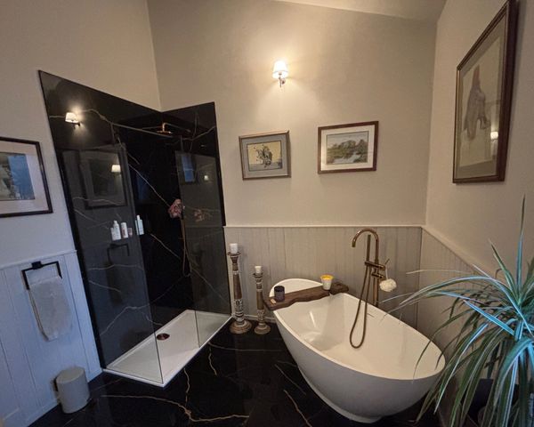 modern bathroom freestanding bath large shower