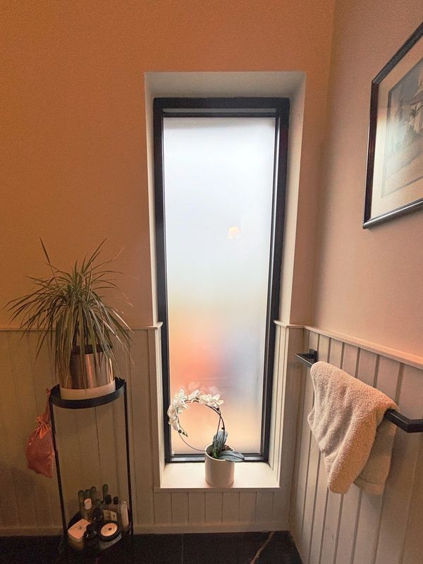 feature bathroom window obscure glazing long tall window