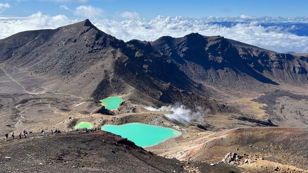 Emerald Lakes, Tongariro Alpine Crossing track, Tongariro National Park, Ruapehu, New Zealand