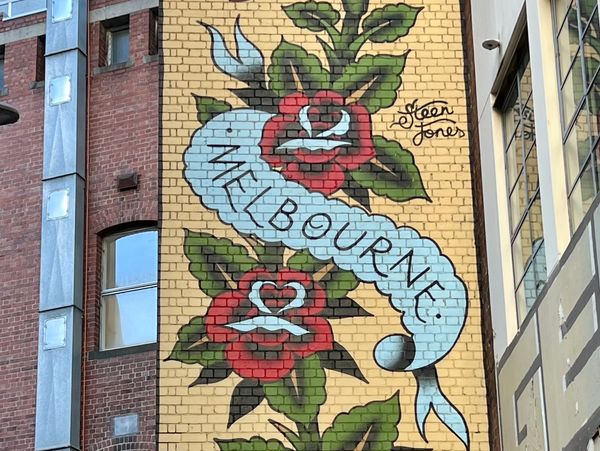 Street art homage to AC/DC in Melbourne, Australia