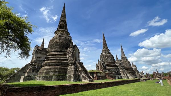 The three Chedis of Wat Phra Si Sanphet, buddhist temple, Ayutthaya Historical Park, Thailand