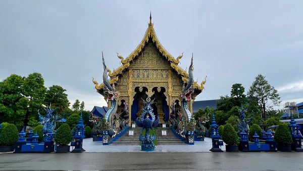 Wat Rong Suea Ten, Blue Temple, in Chiang Rai, Thailand